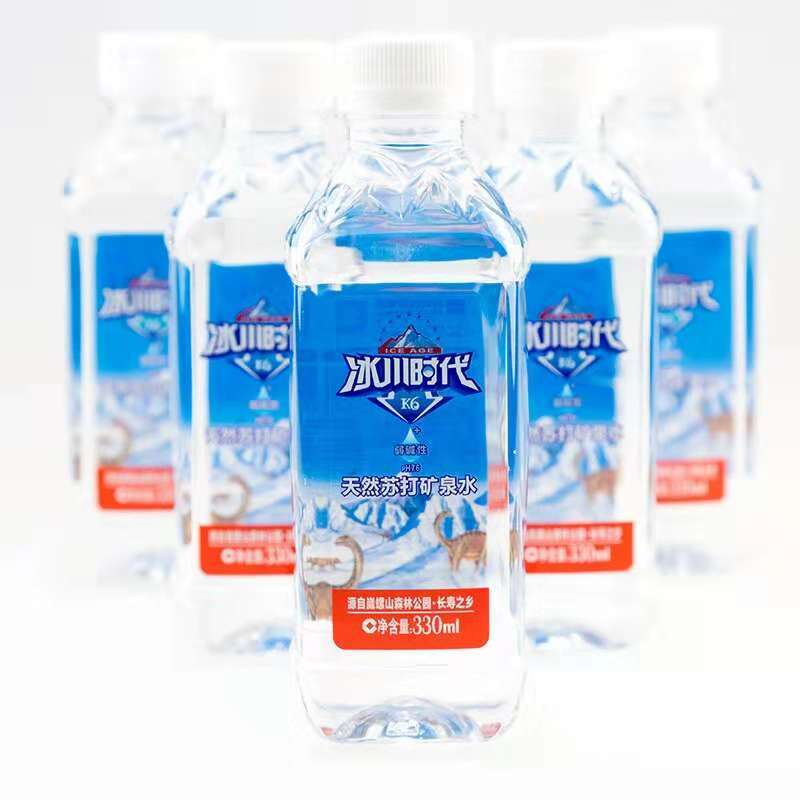 蓝剑冰川时代K6天然苏打矿泉水 330ML*24瓶/箱