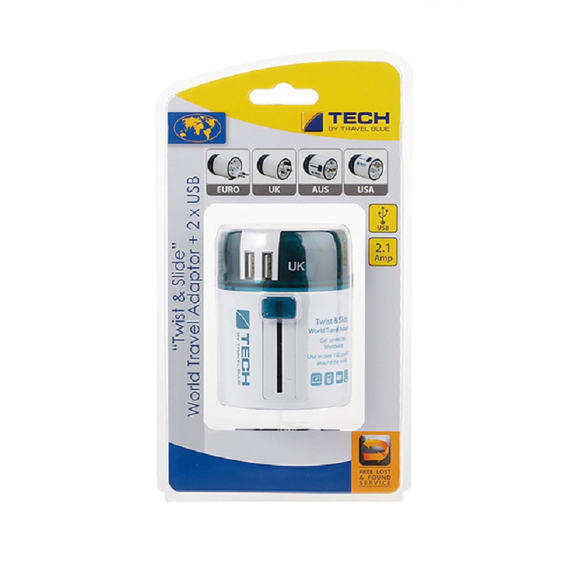 Travel Blue蓝旅 魔方环球通用转换插座+2×USB270绿色高清大图