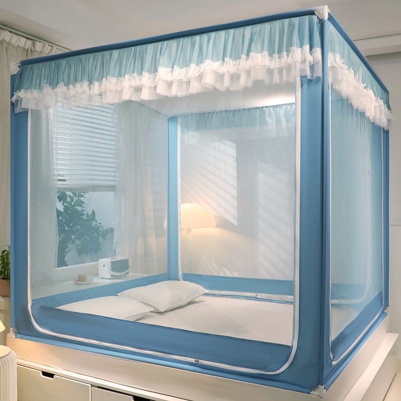 家用蚊帐2023新款卧室1.8m双人1.5米床蒙古包儿童防摔免安装1.2米