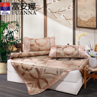 富安娜(FUANNA)圣之花家纺 凉席/凉枕提花图案冰丝席凉席套件透气清凉空调席双人夏凉席1.8米提花席