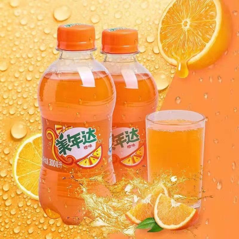 美年达橙味汽水300ml12瓶