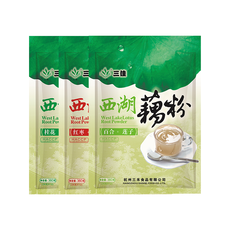 三佳旗舰店杭州特产三佳牌桂花莲子西湖藕粉360g