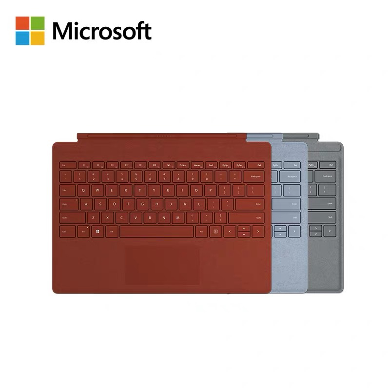 微软Surface Pro 7平板电脑二合一键盘盖冰晶蓝磁吸易拆卸Alcantara键盘背光+玻璃精准式触控板 苏宁自营