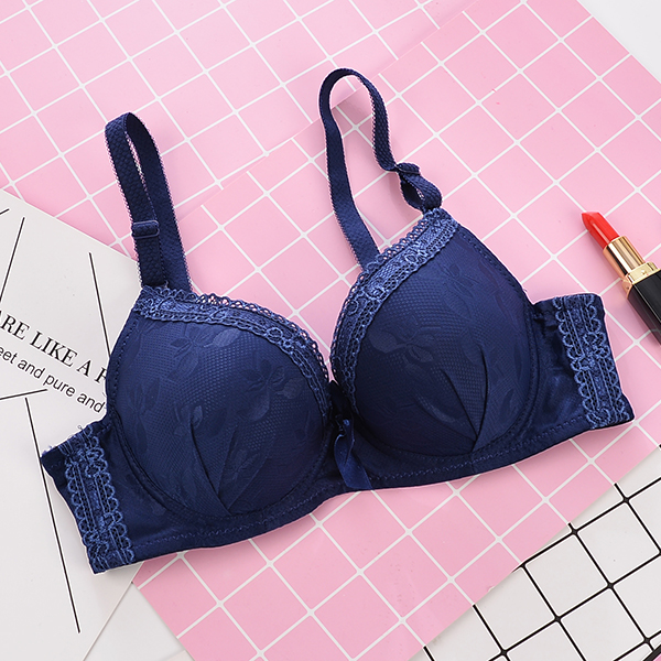 日系可爱学生白色少女刺绣内衣舒适小胸春夏款聚拢软钢圈女士文胸胸罩