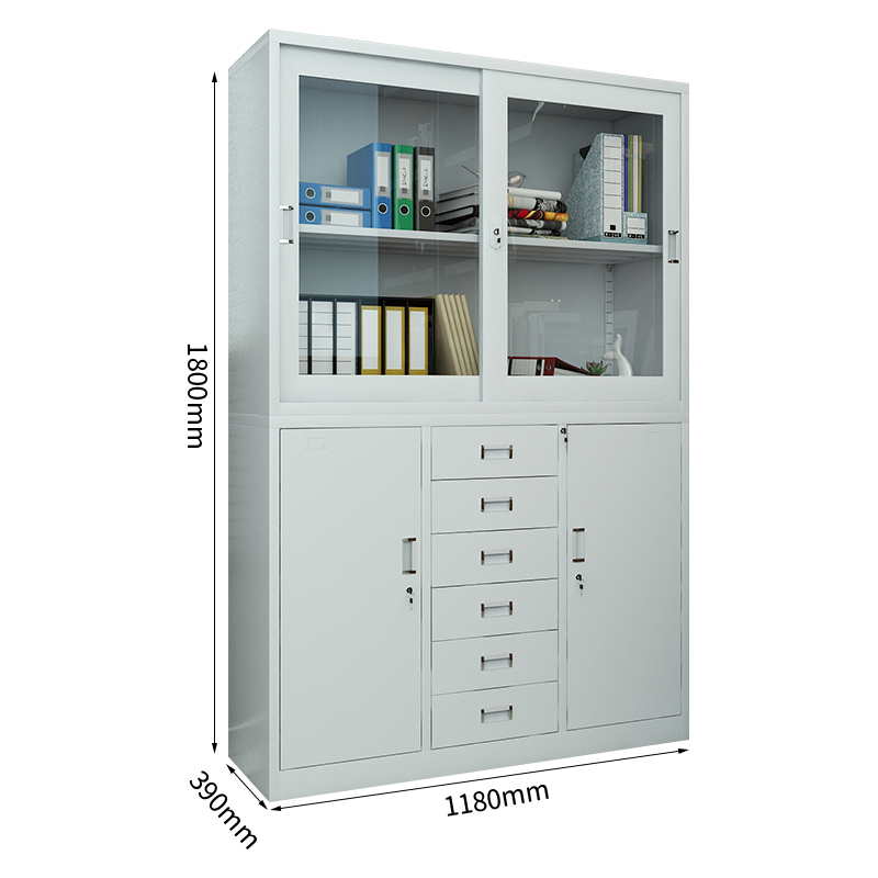 中豫鑫泽ZYXZ4071927钢制文件柜办公柜铁皮档案柜储物柜 宽中六斗文件柜高清大图