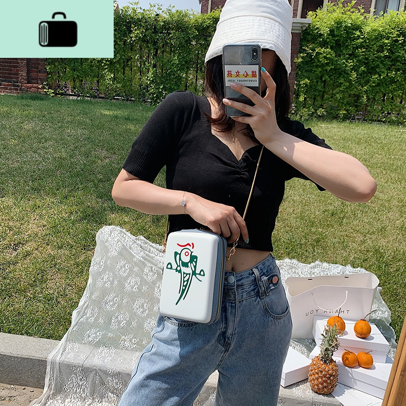 ins超火小包包女2020新款时尚个性麻将手机包chic链条单肩斜挎包NEW LAKE女斜挎包