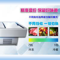 华美(Huamei)2.5米商用卧式展示柜 海鲜市场菜场大容量卧式冰柜 超市冷柜岛柜海鲜岛柜-HD-2500SA