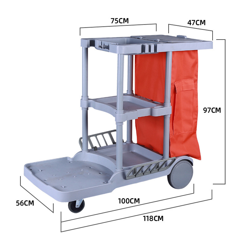 海亚森TK-9528清洁服务工作手推车(计价单位:辆)灰色高清大图