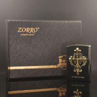 ZORRO佐罗煤油打火机个性复古砂轮打火机黑冰防风创意送礼男士
