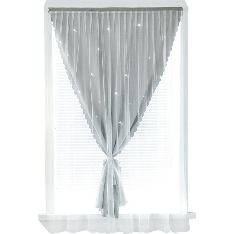 网红免打孔魔术贴窗帘 出租屋自粘遮光布 宿舍卧室飘窗纱帘子图片