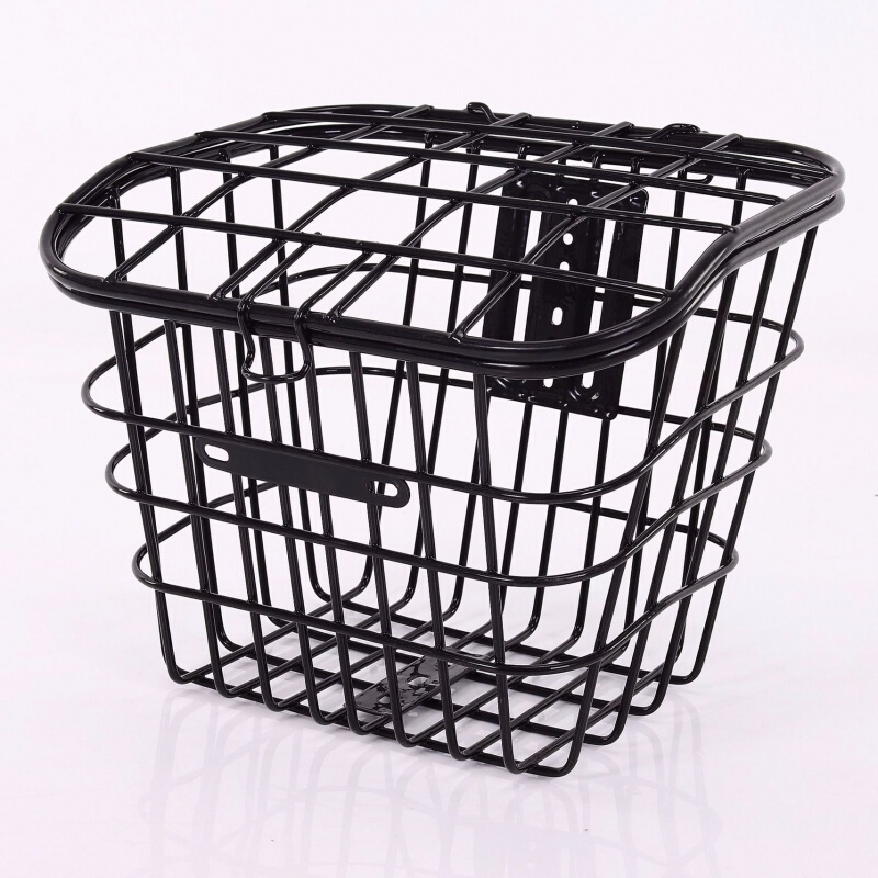 电动自行车车篮子前车筐电瓶车车筐加粗带盖车篓菜篮子电动车车篮