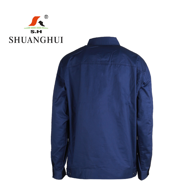 双惠男女款夏季标志工作服SHW-291,线卡100%棉,杏色,155-195(套)高清大图
