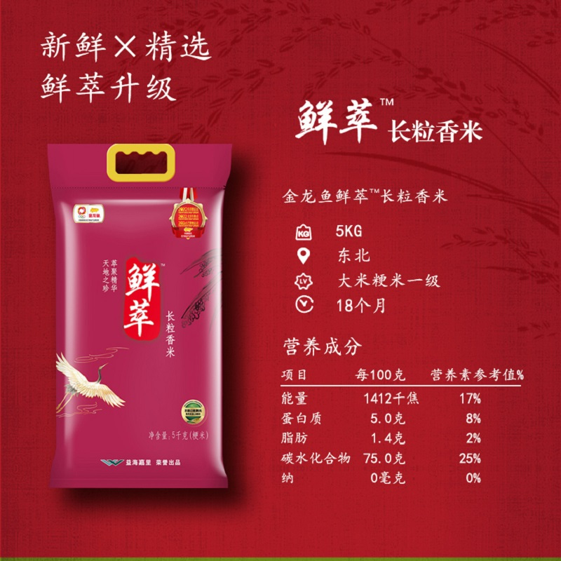 金龙鱼 鲜萃长粒香米 5KG 大米粳米一级高清大图