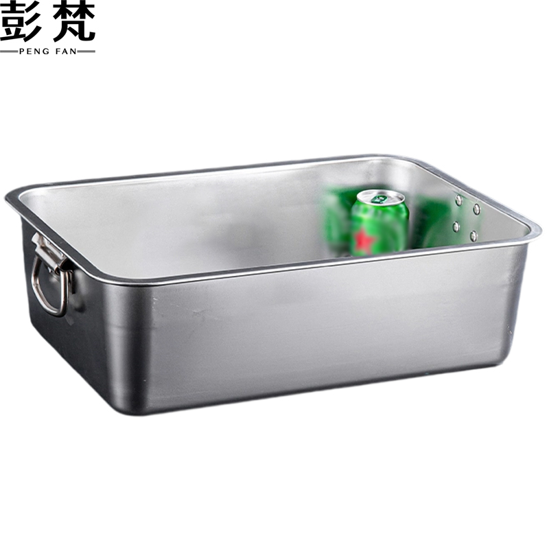 彭梵不锈钢方盆 不锈钢方盆带把手500*350*150mm（无盖）个 方盆