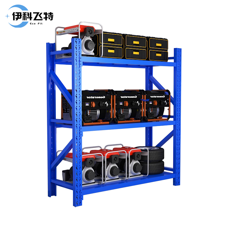 伊科飞特三层货架 仓库货架1500*600*2000mm蓝色套200kg组