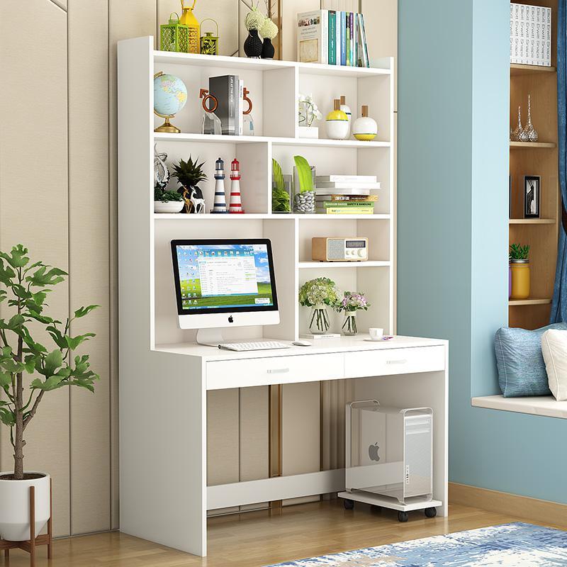 书桌书架组合简约现代学习桌书柜一体写字桌儿童家用电脑桌台式(新)