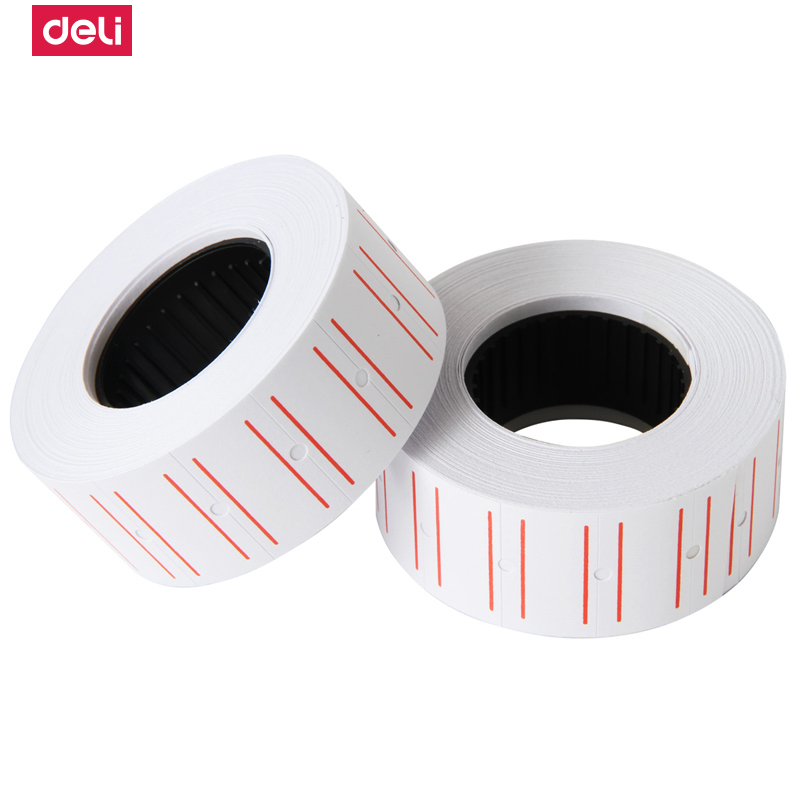 得力(deli)3210单排白色打价纸 10卷/筒 单筒状