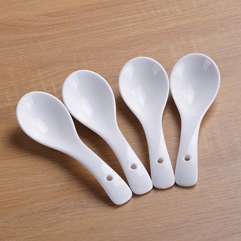 顺心优 简约陶瓷小勺子 14cm/个高清大图