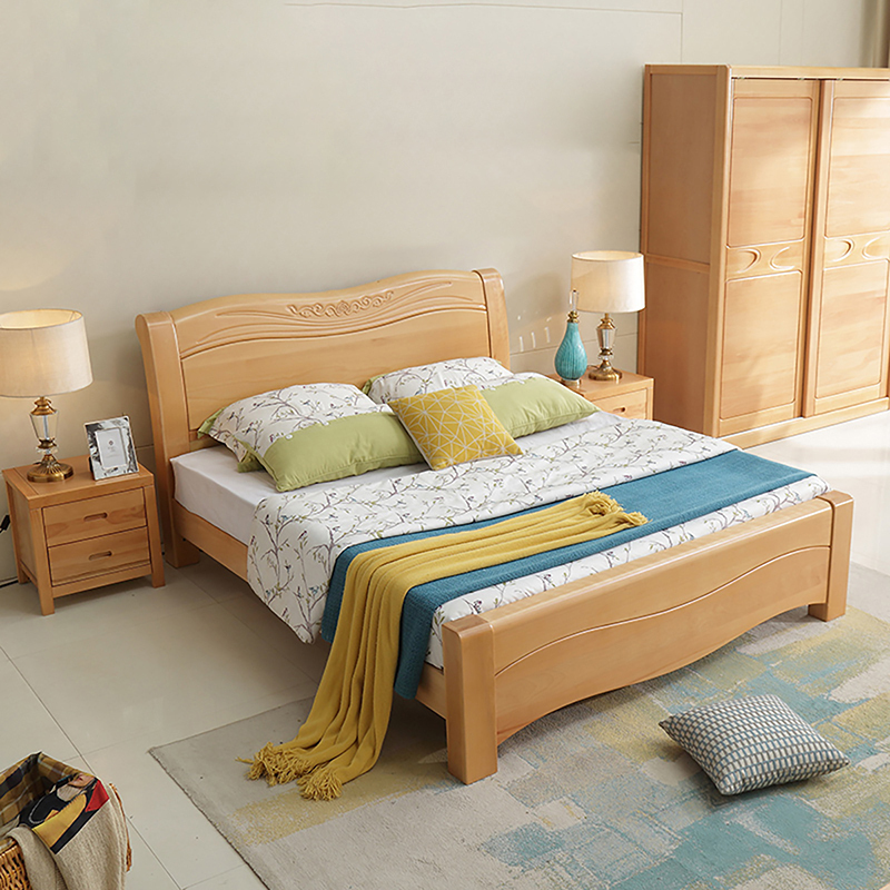 天惠子床榉木床18米双人床现代中式木质纯实木卧室家具实木床视频