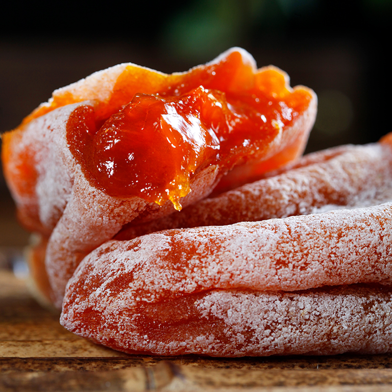 柿柿红富平柿饼白色牛皮纸袋400g*2袋流心霜降吊柿饼子农家自制富平柿饼官方正品高清大图