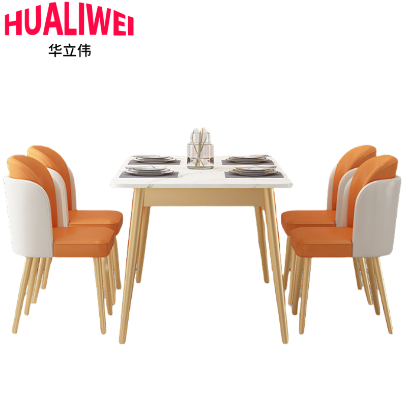 华立伟餐桌椅组合一桌四椅套高清大图