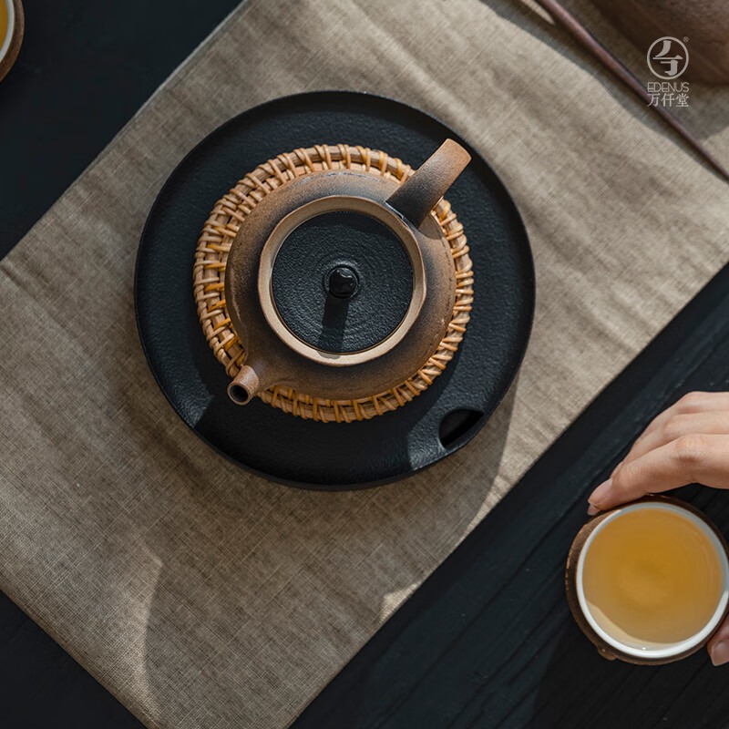 万仟堂(Edenus)茶具整套 陶瓷高档功夫茶具礼盒茶壶泡茶套装家用带茶盘 峰月无边高清大图