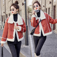 【免费试穿，退换无忧】韩国时尚女装2018新款秋装韩版修身真皮皮衣女短款小香风外套女潮品牌 M适合100斤内 98367皮红