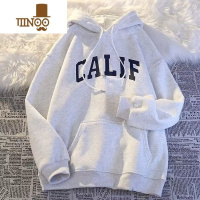 YANXU连帽卫衣男生加绒加厚宽松上衣情侣慵懒风ins潮牌s帽X帽 4XL 白色