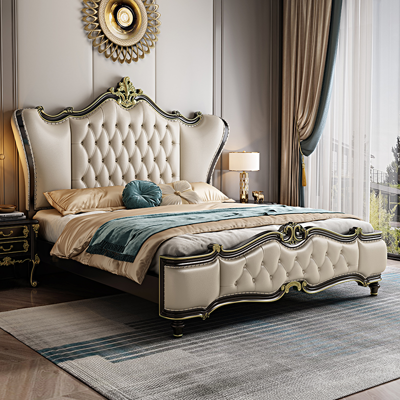 梵宜美式轻奢885床18m小美欧式现代简约卧室双人卧室高箱储物婚床参数