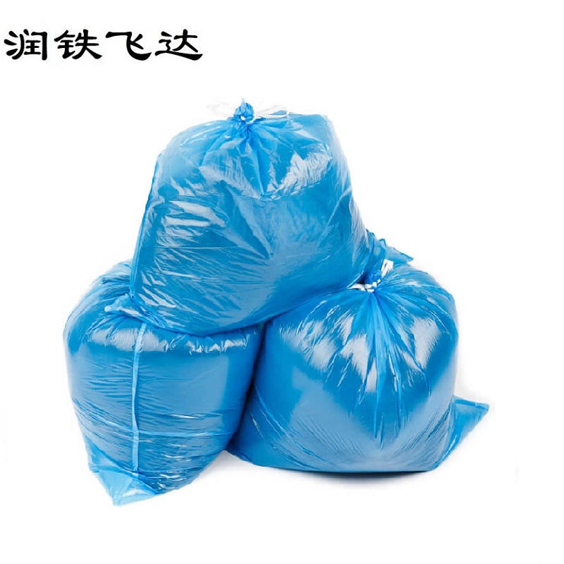 润铁飞达 蓝色加厚穿绳垃圾袋 450mm×650mm 1000个 袋高清大图