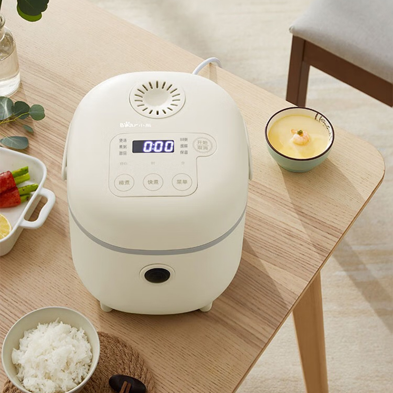 小熊电饭煲3L乳白色小容量智能预约定时保温蒸饭器DFB-B30R1高清大图