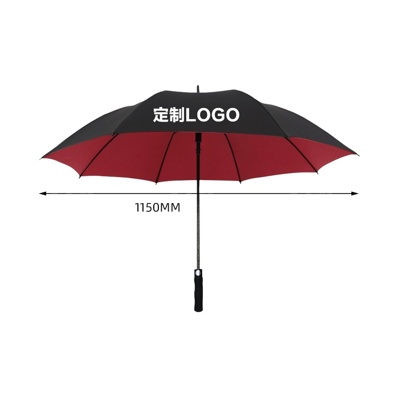 翌嘉 YJ5081607 全纤维双层雨伞 可定制logo可印图案 外黑内红 伞直径115cm 10把起订高清大图