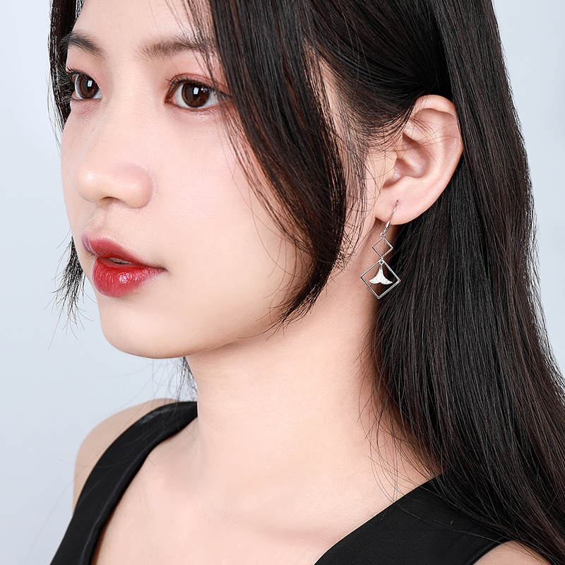 梦金园银耳钉女925银小众设计感气质流苏长款耳坠