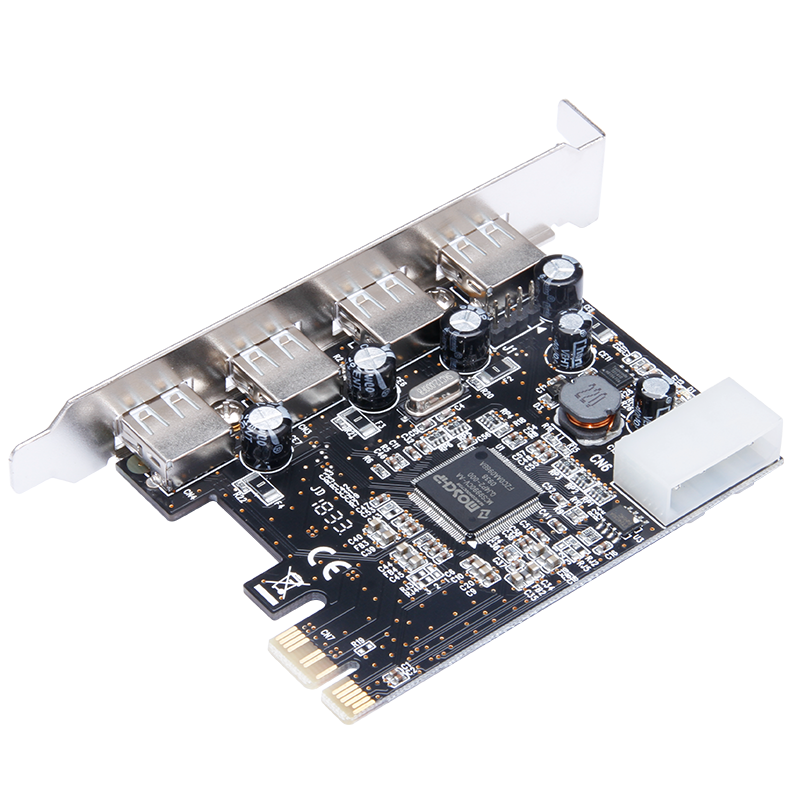 魔羯(MOGE)PCIEx1转4口USB2.0扩展卡 MC2028 MOSCHIP芯片