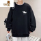 YANXUins潮牌春外套美式圆领卫衣男oversize无帽大码上衣服加绒