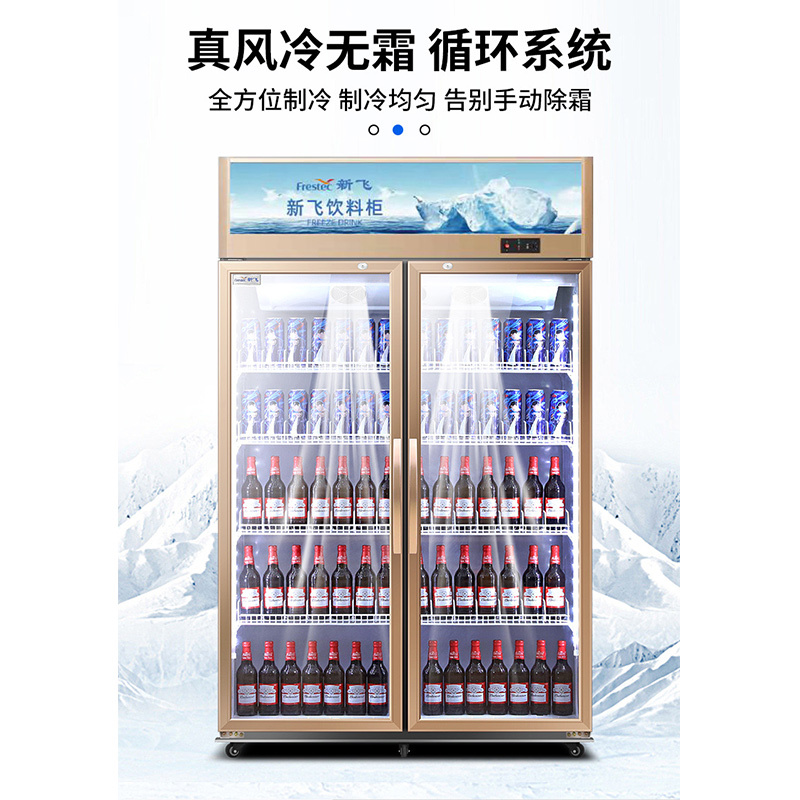 新飞(Frestec)商用冰箱展柜双门 670L冷藏展示柜饮料柜冰箱立式商用双门保鲜冰柜双门啤酒