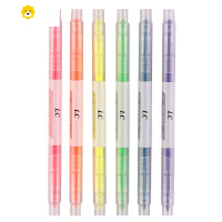 喻娄双头荧光笔标记笔学生用记号笔彩色粗划重点彩色做笔记手账复习专用学霸小器淡色系莹光笔银光色笔抖音同款儿童笔