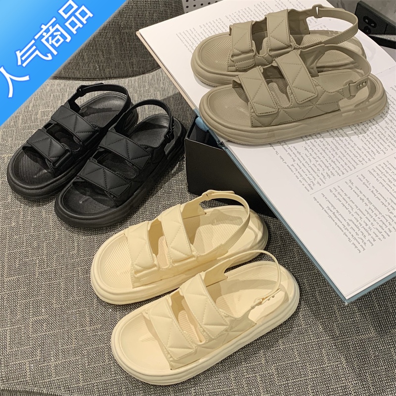 SUNTEK新款百搭休闲防滑平底户外沙滩鞋夏季时尚简约度假网红罗马凉鞋防高清大图