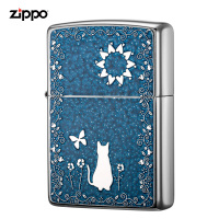 zippo芝宝打火机美国原装ZIPPO之宝防风煤油打火机月下猫思ZBT-4-62a