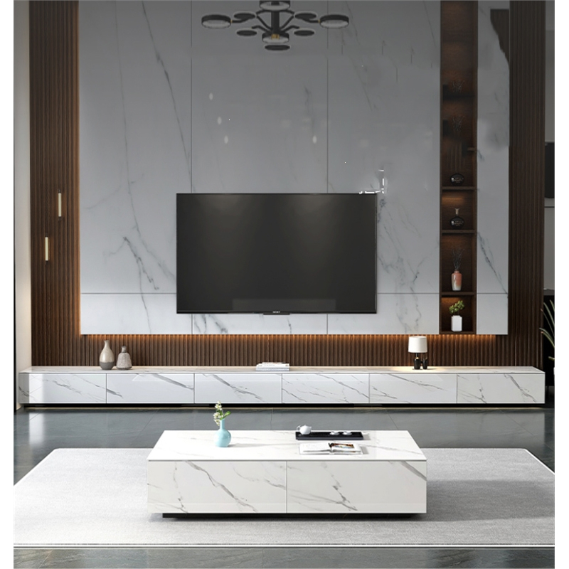 电视柜茶几组合现代简约小户型岩板迪玛森客厅地柜北欧轻奢地台