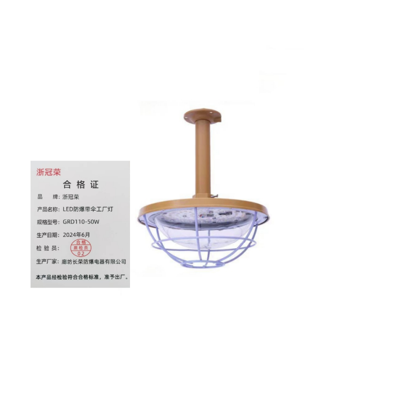 浙冠荣 GRD110-50W LED防爆带伞工厂灯高清大图