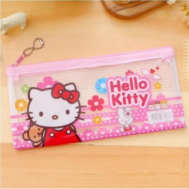 HelloKitty文件袋透明拉链防水卡通可爱A4A5B6票据夹文具办公笔袋 小号B6