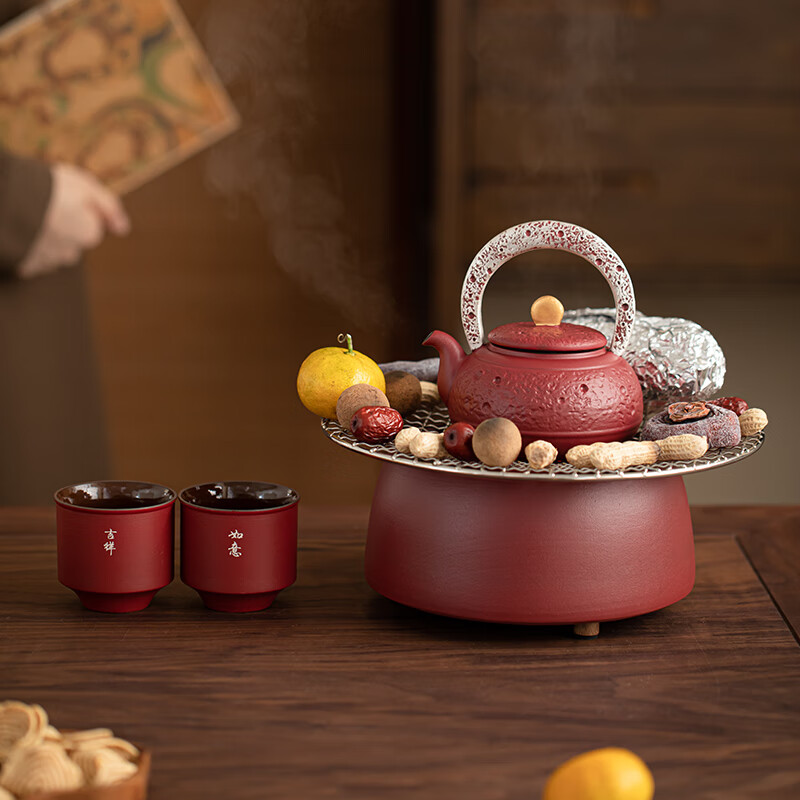 苏氏陶瓷/SUSHI CERAMICS SS014 走进故宫鎏银提梁温茶小套装 (单位:套)