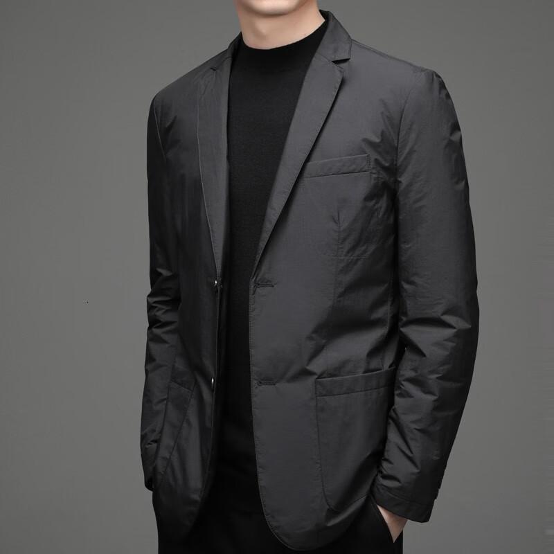 dafy品牌轻奢羽绒西服男士高端商务秋冬新款中年休闲西装免烫单西外套