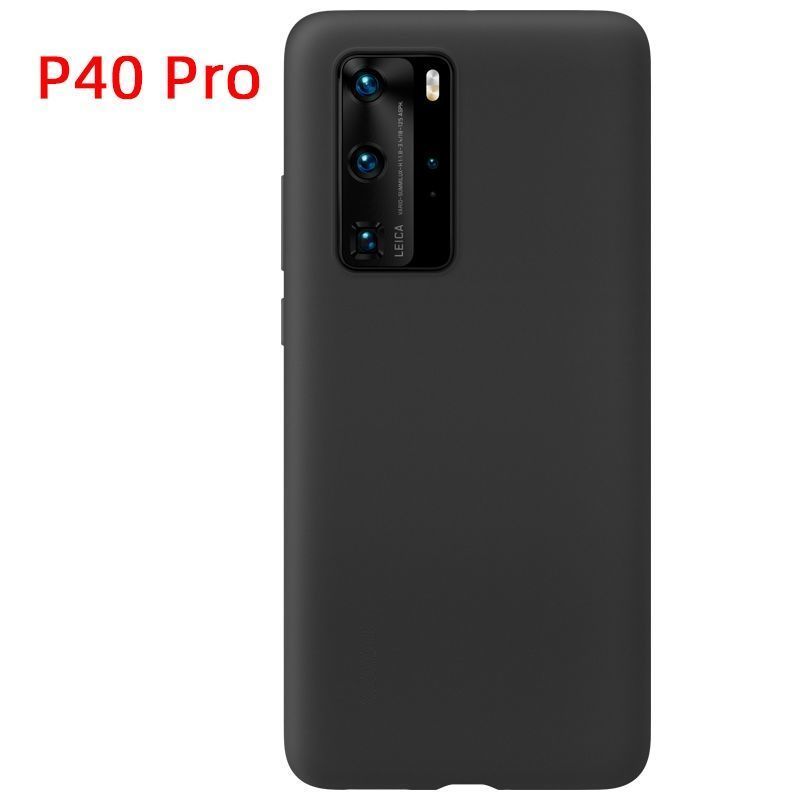 华为P40pro手机壳原模硅胶全包防摔P40手机壳液态硅胶软保护套 黑色 P40pro 液态硅胶壳