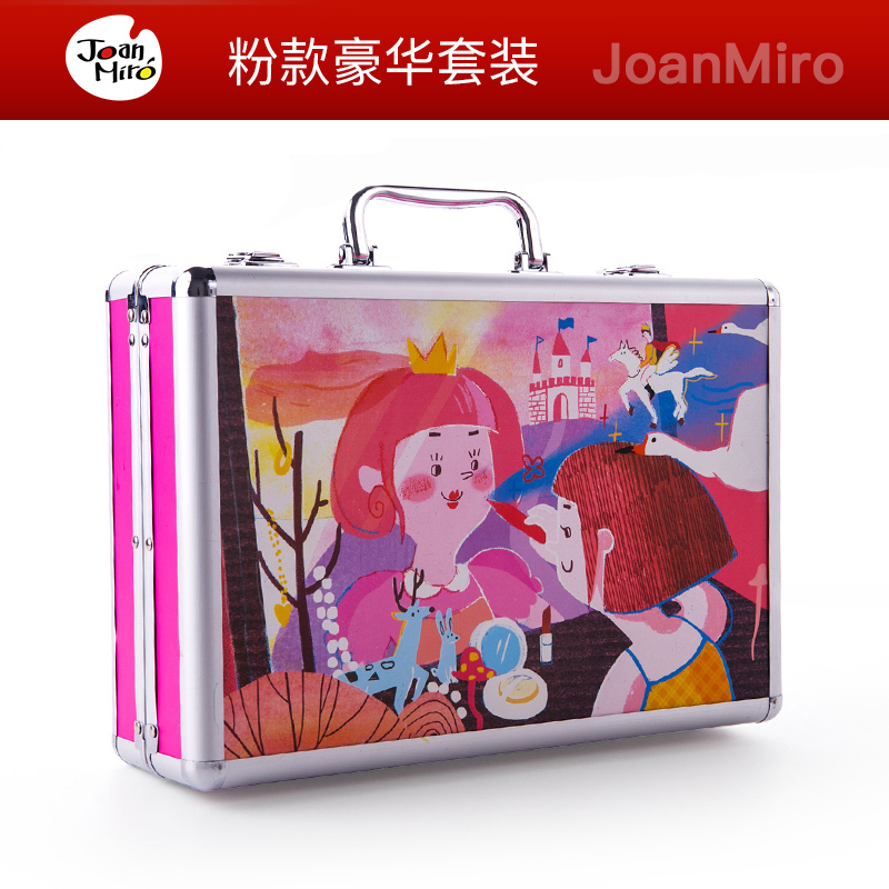 美乐 儿童绘画套装粉色款 蜡笔水彩笔画画套装儿童画笔套装JM08640