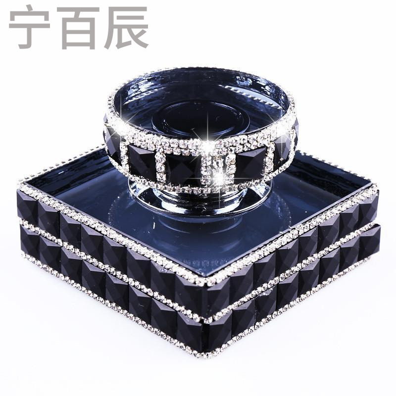 宁百辰汽车香水 新款水晶车载镶钻香水座创意水钻车饰品摆件 汽车用品