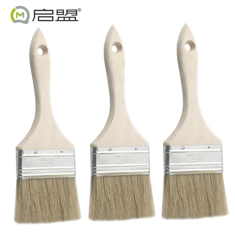 启盟(QIMENG)猪鬃油漆刷猪毛刷子加厚3寸QM-80083\把