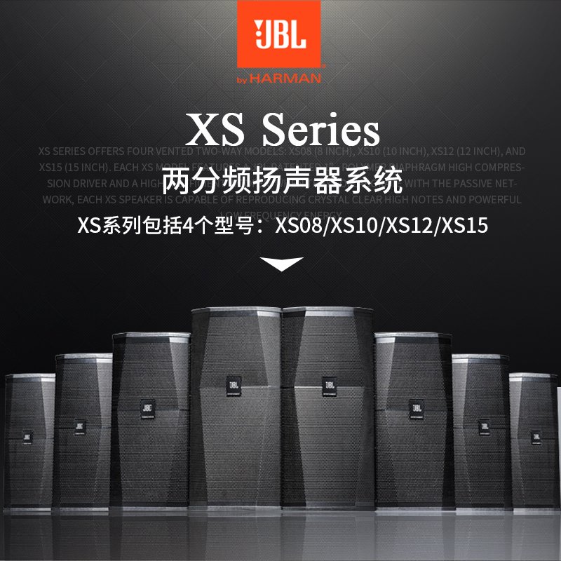 JBL XS10专业演出音响卡拉OK8寸大功率音箱KTV会议室家用酒吧娱乐 单只价