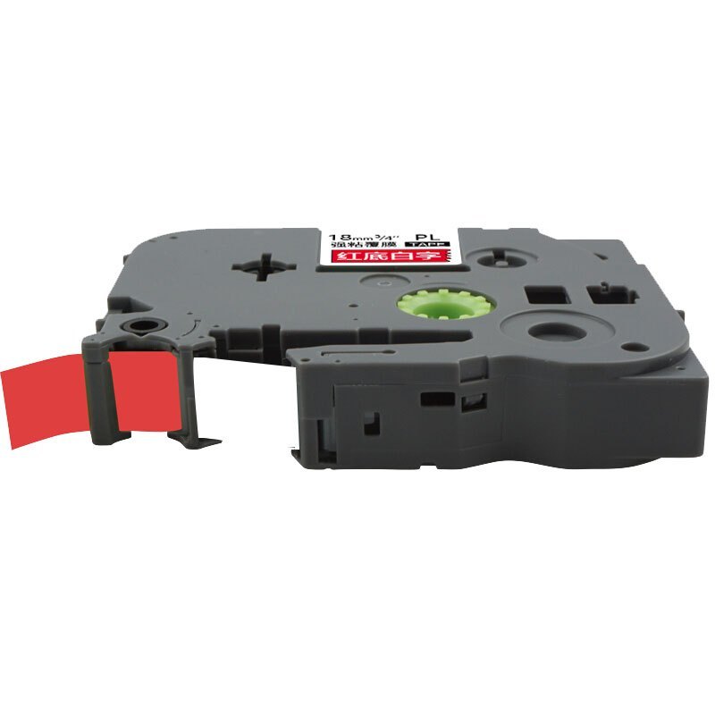 艾洁 标签带18mm红底白字PL-445 适用兄弟 PT-1010;1100CH;1280;TZe-445标签机色带